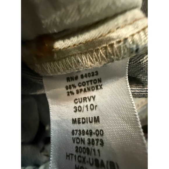 Gap Jeans Womens 30 Blue 1969 Curvy Bootcut Dark Wash Denim Low Rise Stretch - Picture 5 of 10